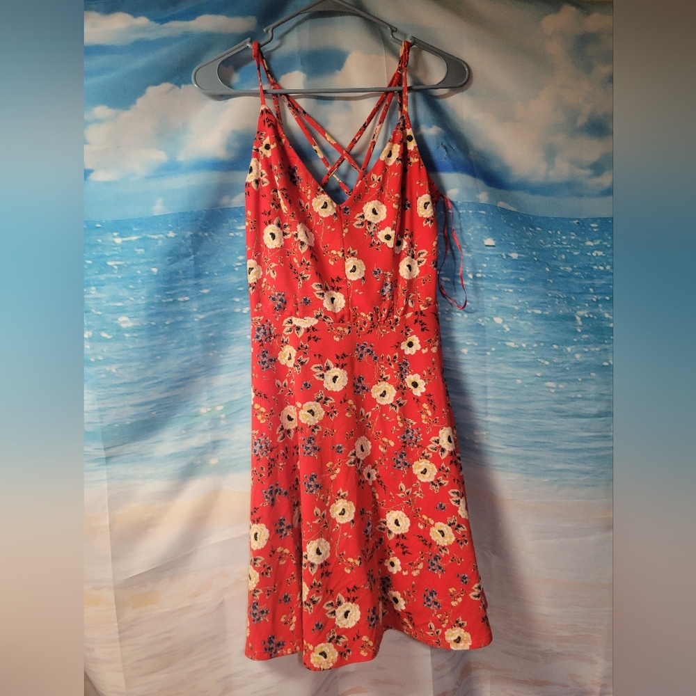 Nine Britton Women's Size Medium Floral Strappy Mini Dress